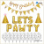 Gold Aluminum Film Letter Pet Dog Cat Birthday Party Balloon Set Let'spawty Pennant Hat Cross-Border