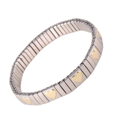 Hot Selling European and American Popular Heart Gold Stainless Steel Bracelet Fashion Titanium Steel Bracelet Bracelet Unisex