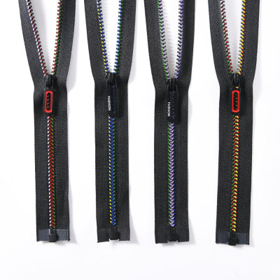 Factory Customized No. 5 Resin Zipper Type Full Color Multi-Zipper Clothing Home Textile Open-End Zipper with Pull Head