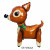 New Sika Deer Three-Dimensional Deer Stitching Aluminum Film Balloon Cartoon 3D Animal Balloon Wholesale Birthday Party Decoration