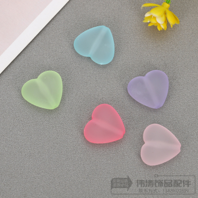Jewelry Acrylic Frosted Transparent Heart Scattered Beads DIY Straight Hole Heart-Shaped Ornament Bead String Jewelry Accessories