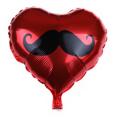 18-Inch Heart-Shaped Beard Cartoon-Shaped Aluminum Balloon Baby Room Birthday Decorations Arrangement Wholesale Balloon