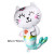 New Mermaid Kitten Aluminum Film Balloon Cartoon Animal Aluminum Foil Balloon Wholesale Birthday Party Decoration