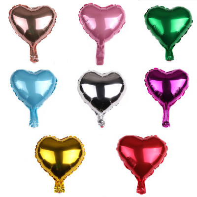 10-Inch Heart-Shaped Monochrome Aluminum Balloon Birthday Wedding Holiday Party Event Decoration Supplies Sparkling Style Balloon