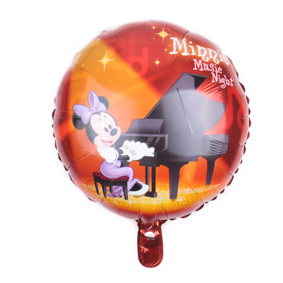 18-Inch round Piano Mickey Aluminum Balloon Children's Birthday Party Decorative Aluminum Foil round Floating Balloon