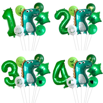 The Aluminum Film Dinosaur Balloon Digital Suit Dinosaur-Themed Birthday Party Decoration Rubber Balloons