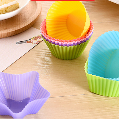 Muffin Cup Colorful round Silicone Cake Mold Puff Gel Mold Soap Mold Muffin Cup Baking Mold