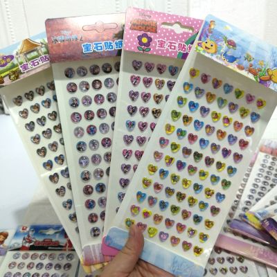 Officially Authorized Cartoon Acrylic Diamond Paste Gem Sticker Heart-Shaped 10mm round Diamond Sticker DIY Phone Stickers