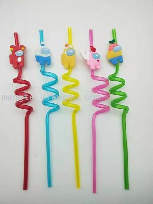 PVC drinking straws curly straws