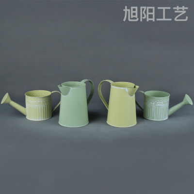 New Iron Cylinder Flowerpot Flower Shop Decoration Flowers European-Style Iron Floor Bucket Vase Crafts