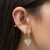 INS Style New Peach Heart Stud Earring Long 18K Gold Color Protection Ornament Full Diamond Love Heart Shape Earrings Earrings
