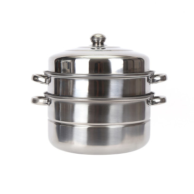 Factory Direct Sales Stainless Steel Multi-Layer Steamer Household Three-Layer Multi-Purpose Soup Steam Pot Stove Universal in Stock Wholesale