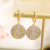 INS Style Diamond Smiley Face Earrings 18K Gold Color Protection Ornament Cute Smile Earrings Exclusive for Cross-Border