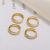 Cross-Border Hot Selling round Ring Earrings Brass Gold Plated Color Retaining Ornament Full Rhinestone Zircon Texture Earrings Earrings