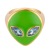 INS Style New Alien Head Ring 18K Gold Color Protection Ornament Colorful Cute Girl Ring