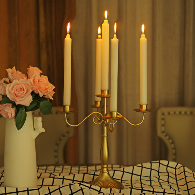 American Hotel Wedding Western Restaurant Candlelight Dinner Candle Holder Table Decoration One, Three, Five Iron Candlestick