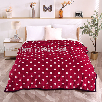 Foreign Trade Thickened Autumn and Winter Warm Blanket Gift Blanket Flannel Air Conditioning Blanket 1.2 M Coral Fleece Bed Sheet