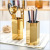 Nordic Instagram Style Six-Side Diamond Pen Holder Golden Vase Stainless Steel Metallic Desktop Ornaments Storage Tank
