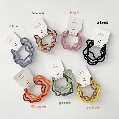 Japanese Candy Color Harmless Hair Elastic Cute Wild Hair Rope High Elastic Rubber Band Ponytail Head Rope