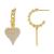 INS Style New Peach Heart Stud Earring Long 18K Gold Color Protection Ornament Full Diamond Love Heart Shape Earrings Earrings