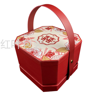 In Stock Wholesale New Creative Chinese Style Octagon Box Wedding Candies Box Wedding Gift Box