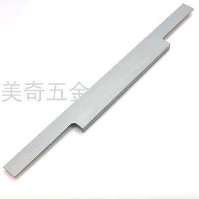 Customized Lengthened Slotted-Free Invisible Cabinet Door Flush Pull Thumb Modern Simple Cabinet Door Wardrobe Handle Gray