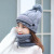 Women's Outdoor Keep Warm Winter Knitted Hat Sweet Cute Embroidered Hat Scarf Mask Cover Cap Fleece-Lined Woolen Hat
