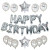 Amazon Cross-Border Birthday Aluminum Film Balloon Package Birthday Party Background Letters for Decoration Set Aluminum Foil 25pcs