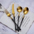 Cutlery Small Waist Black Gold 304 Stainless Steel Household Western Tableware Steak Knife and Fork Spoon 4 PCs Set