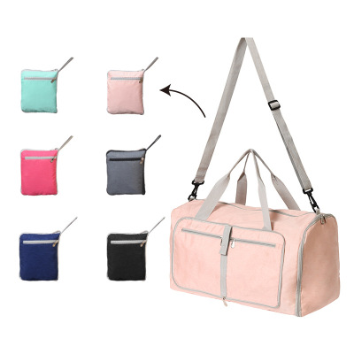 New Solid Color Foldable Gym Bag Travel Portable Luggage Bag Outdoor Luggage Bag Large Capacity Travel Bag Customization