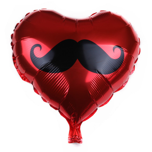 8-Inch Heart-Shaped Beard Cartoon Shape Aluminum Film Balloon Baby Room Birthday Decoration Layout Wholesale Balloon 