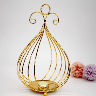 Nordic Creative Candle Holder Electroplated Golden Candlestick Decoration Wedding Iron Props Candle Cup Home Decorations