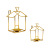 Nordic Wrought Iron Bird House Candlestick Decoration Golden Plating Iron Wire Candlestick Two-Piece Set European Style Ornaments Decoration Cross-Border