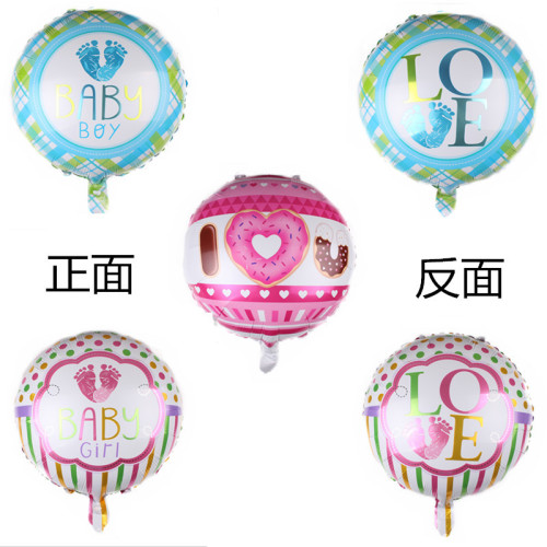 18-inch men‘s and women‘s baby donut love aluminum balloon baby birthday party decoration wholesale balloon