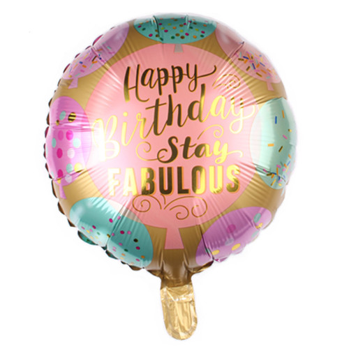 new 18-inch round happy birthday aluminum foil balloon wholesale birthday party decoration