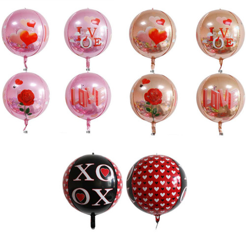 22-Inch 4dlove Balloon Birthday Party Aluminum Foil Balloon Wholesale Love Modeling Balloon