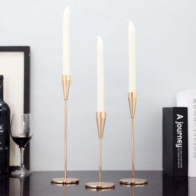 Cross-Border Creative Ins Candlestick Decoration Single-Head Metal Plating Wrought Iron Candle Decoration Nordic Home Decoration