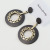 Irregular Pierced Geometric Earrings Retro Metal Cold Style Earrings Black Gold Cross-Border European and American Jewelry Source Factory