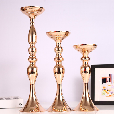 Factory Delivery Hotel Supplies Wedding Props Road Lead Wedding Candlestick Golden KTV Venue Layout Decoration Ornaments