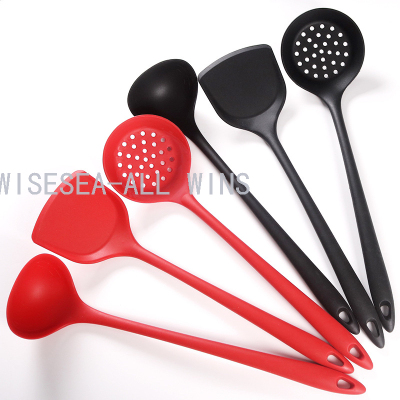 40cm Lengthened Silicone Non-Stick Shovel soup ladle filter Integrated Cooking Spoon  Long Handle Cooking Shovel