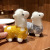 New Cute Spotted Alpaca Keychain Colorful Plush Cartoon Doll Backpack Small Pendant Prize Claw Toy