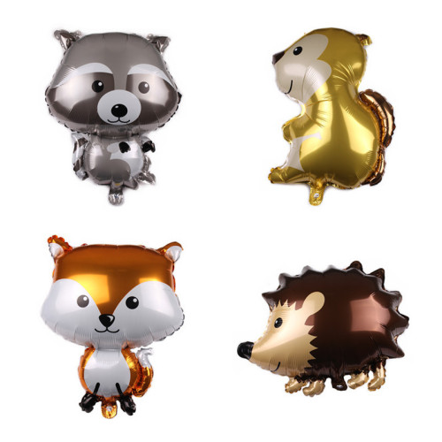 New Animal Raccoon Fox Hedgehog Aluminum Film Balloon Cartoon Animal Aluminum Foil Balloon Wholesale Party Decoration