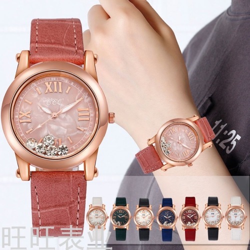 wholesale women‘s watch creative dial flow diamond quartz watch belt watch fashion elegant women‘s watch