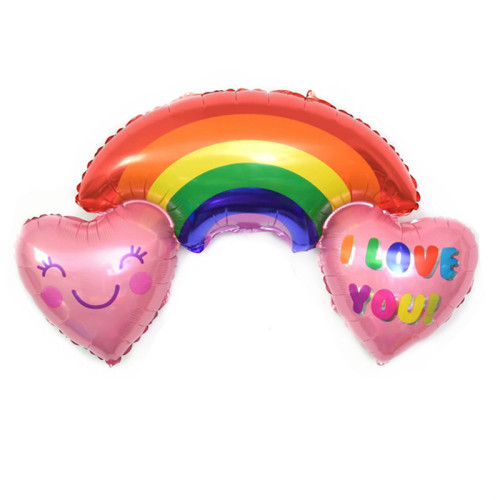 new double love rainbow cloud birthday party wedding decoration valentine‘s day aluminum balloon wholesale