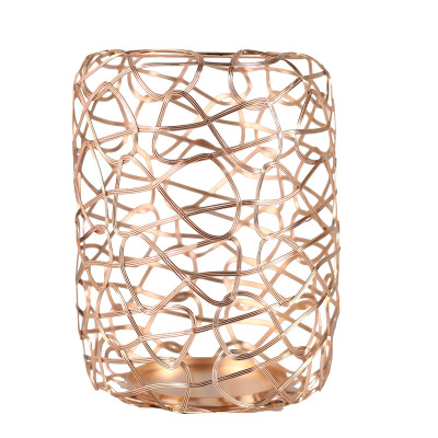 Cross-Border Candlestick New Decoration Iron Wire Geometric Messy Line Electroplating Metal Candle Holder Romantic and Creative Home Decorations