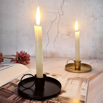 Exclusive for Cross-Border New Creative Retro Metal Iron Art Candlestick Candlestick Teacup Iron Home Interior Ornament Decoration
