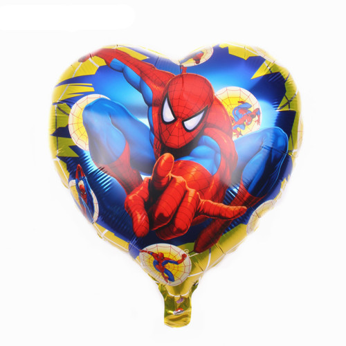 wholesale aluminum balloon cartoon 18-inch spider-man pattern heart-shaped aluminum foil balloon children‘s party decoration