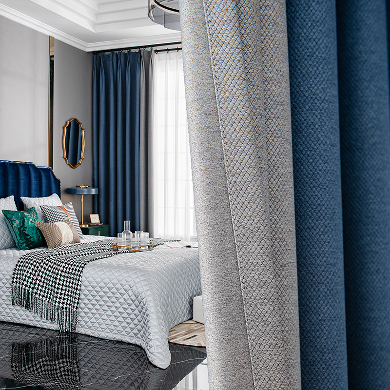 源头厂家窗帘面料 加厚棉麻遮光布客厅卧室素色拼接窗帘成品定制