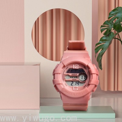 Japanese and Korean Ins Style Fresh Sports Watch Trendy Electronic Watch with Light Primary School Junior High School Exam Student's Watch