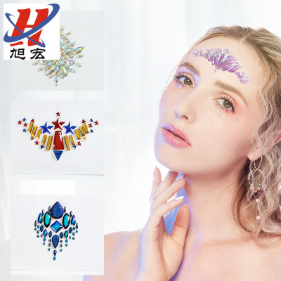 Face Pasters Bindi Face Pasters DIY Face Diamond Sticker Acrylic Diamond Paste Diamond Sticker Masquerade FaceDecoration